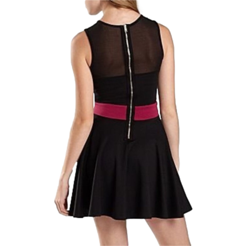 OLSENBOYE Sexy Mesh Front Ponte Swing Dress - Picture 3 of 9